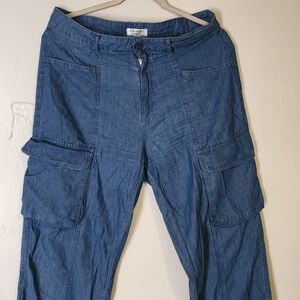 George Blue Denim Cargo Pants